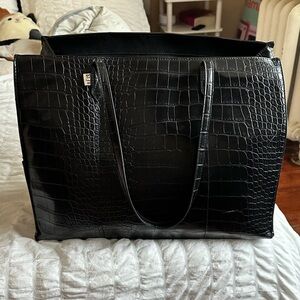 Beis The Work Tote in Croc Black